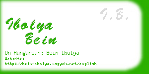 ibolya bein business card